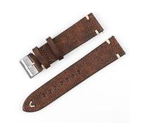 HASGTFM Reloj de cuero retro 18 mm 20 mm 22 mm 24 mm de acero sin stianless de acero con hebilla de reloj de reloj de correa de correa de correas de reemplazo(D-Light Coffee,18mm)