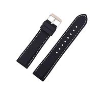 HASGTFM Silicone Rubber Sport Band Band Universal Watchband Strap Binst Binst Belt Belting 16 mm 18 mm 20 mm 22 mm 24 mm for hombres Mujeres(Black white line,22mm)