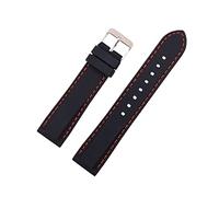 HASGTFM Silicone Rubber Sport Band Band Universal Watchband Strap Binst Binst Belt Belting 16 mm 18 mm 20 mm 22 mm 24 mm for hombres Mujeres(Black red line,18mm)