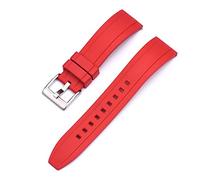HASGTFM Strap de reloj de goma fluoro 20 mm 22 mm 24 mm reloj de reloj de reloj de reloj negro verde azul naranja pulsera con barra de primavera de liberación rápida(Red,22mm)