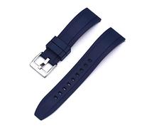 HASGTFM Strap de reloj de goma fluoro 20 mm 22 mm 24 mm reloj de reloj de reloj de reloj negro verde azul naranja pulsera con barra de primavera de liberación rápida(Blue,24mm)