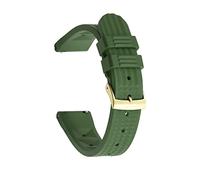 HASGTFM Suelte Fluoro Goma Reloj Banda Waffle 2 2mm Mira la correa Ajuste for el buceo Seiko Pulsera impermeable Accesorios de reemplazo(Green Gold)