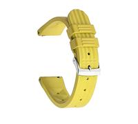 HASGTFM Suelte Fluoro Goma Reloj Banda Waffle 2 2mm Mira la correa Ajuste for el buceo Seiko Pulsera impermeable Accesorios de reemplazo(Yellow Silver)