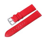 HASGTFM Tejido liso PU Banda de reloj de correa de cuero 1 2 mm, 14 mm, 16 mm, 18 mm, 20 mm Mira las correas de reloj de los colores de los dulces for los relojes(Red,12mm)