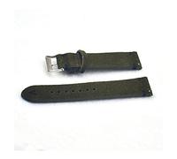 HASGTFM Trendy Hecho a mano Retro Reloj de cuero Correa Correa de muñeca verde Cinturón de relojes 18mm 20mm 22mm for hombres mujeres(Green-Black Line,22mm)