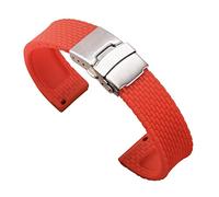 HASGTFM WatchBand Sport Diver Band Banda de reloj Correa de reloj con despliegue Bandy Bande Clap de goma Correa de vigilancia 18 mm 20 mm de 24 mm de 24 mm(Red,24mm)