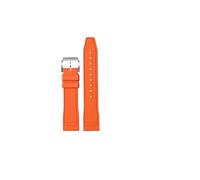 HASGTFM Watchdives Correa de caucho Natural 20mm 22mm correa de reloj de goma Universal de extremo plano de liberación rápida compatible con SKX007/SKX009/Turtel(Orange,22mm)