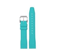 HASGTFM Watchdives Correa de caucho Natural 20mm 22mm correa de reloj de goma Universal de extremo plano de liberación rápida compatible con SKX007/SKX009/Turtel(Light Blue,20mm)