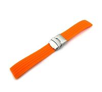 HASGTFM Wheamband de silicona 18 mm 20 mm 22 mm 24 mm Patrón de neumático a prueba de agua Correa de reemplazo for hombres reloj deportivo(Orange,24mm)