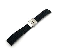 HASGTFM Wheamband de silicona 18 mm 20 mm 22 mm 24 mm Patrón de neumático a prueba de agua Correa de reemplazo for hombres reloj deportivo(Schwarz,22mm)