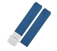 HASGTFM Wheamband de silicona 20 mm 21mm deportes toque T013 t047 Correa de goma T-Sport Wamkband impermeable T013420A T047420A T33 Apto for Tissot(Blue silver1 21mm)