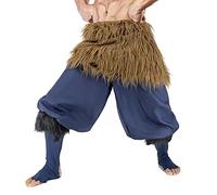 Hashibira - Disfraz de Inosuke con pantalones y delantal para cosplay con espada Inosuke y máscara de cabeza de cerdo Inosuke, juego de rol para Halloween, Pantalones con delantal, M