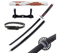 Hashiman - Katana Demon - Kamado Tanjiro - Réplica Sable Manga Anime + Soporte Espada de Madera + Cinturón - Juguete Cosplay Catana Japonesa Niños Adultos - Juego Disfraces Ninja