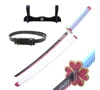 Hashiman Katana Demon Réplica Manga Sable + Soporte Espada Madera + Cinturón - Catana Japonés Cosplay Decoración Juguete Niño Adulto - Juego de disfraz Deco Ninja (Mitsuri Kanroji)