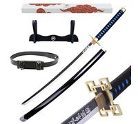 Hashiman Katana Demon - Réplica Sable Manga Anime + Soporte Espada de Madera + Cinturón - Juguete Cosplay Catana Japonesa Niños Adultos - Juego Disfraces Ninja (Muichiro Tokito)