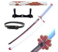 Hashiman Katana Demon Slayer - Réplica Sable Manga Anime + Soporte Espada de Madera + Cinturón - Juguete Cosplay Catana Japonesa Niños Adultos - Juego Disfraces Ninja (Kanroji Mitsuri)