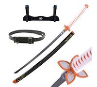 Hashiman Katana Demon Slayer - Réplica Sable Manga Anime + Soporte Espada de Madera + Cinturón - Juguete Cosplay Catana Japonesa Niños Adultos - Juego Disfraces Ninja (Kocho Shinobu)