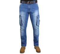 HASHOOB TRADING FZE Pantalones de Trabajo para Hombre Vaqueros para Hombre múltiples Bolsillos (Azul2-32WX32L)