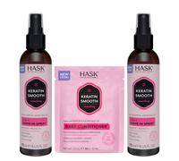 Hask Keratin 5-In-1 Leting Acondicionador de acondicionador (6oz-Qty 2) y Keratin Deep Packette Color seguro sin gluten sin gluten sin parabeno para