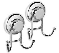HASKO Accessories - Potente soporte con ventosa de vacío. Organizador para toalla, albornoz y esponja. Ganchos de acero inoxidable para el baño y la cocina, toallero, colgador
