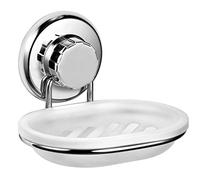 Hasko Accessories - Soporte para jabonera con Ventosa al vacío - Soporte de Esponja de Acero Inoxidable Resistente para baño y Cocina - El jabonera se Puede Montar en Cualquier Superficie Limpia y