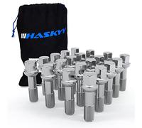 HASKYY 20 pernos de rueda M14 x 1,5 x 45 mm con cabeza cromada y tuerca esférica R14 + bolsa para pernos de rueda
