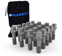 HASKYY 20 tornillos de rueda M14 x 1,5 x 45 mm con pernos de rueda DACHROMET, cabezal R14 + bolsa para tornillos de rueda