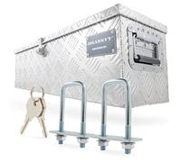 HASKYY Caja de transporte Caja de Herramientas de aluminio 37 L Caja de remolque 800 x 220 x 220 mm asa Lateral y Llaves Seguridad, a Remolque, Camioneta, Autocaravana