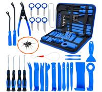 HASKYY Herramientas Desmontaje Coche 40 Piezas Kit Molduras y Panel Puerta, Extractor de Grapas, Llaves Extracción Radio, Herramienta Despinado Conectores, Pasacables Profesional