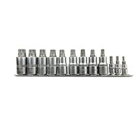 Haskyy Juego de 11 llaves de vaso con puntas interiores multidientes XZN, M4, M5, M6, M8, M9, M10, M11, M12, M13, M14, M16
