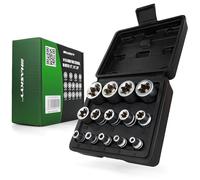 HASKYY Juego de 14 llaves de vaso Torx con perfil E, para exteriores, E4-E24, 1/4, 3/8, 1/2 pulgadas, cuadrado interior