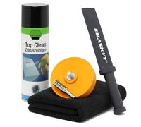 HASKYY Juego de gomas de borrar con adaptador, incluye limpiador de cítricos, raspador de plástico y toalla de algodón - Eliminación profesional de láminas y restos de pegamento en vehículos, coches