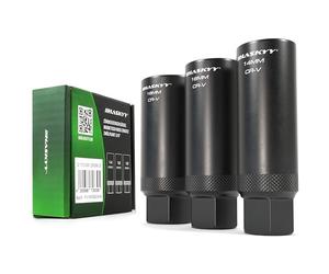 HASKYY Juego de Llaves de Bujías Magnéticas 14-16-18mm - Vasos Dodecagonales con Entrada 3/8 Pulgadas - Kit 3 Piezas para Bujías de Encendido y Precalentamiento