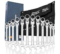 HASKYY Juego de llaves de carraca de 12 piezas, 1/4-1 pulgadas, llaves combinadas de carraca, llaves combinadas, llaves combinadas en pulgadas, juego imperial, herramientas compatibles con Harley