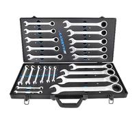 HASKYY Juego de Llaves de Trinquete de Anillo Abierto, Juego de Llaves Maul, 6-32 mm, 22 piezas en Maletín de Herramientas