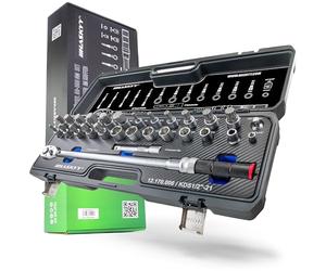 HASKYY - Juego de llaves dinamométricas 1/2" 50-350 Nm para automóvil con mucho accesorio como barra de extensión, puntas, insertos de tuercas, adaptadores