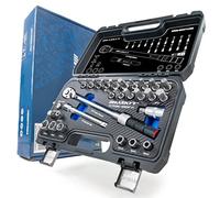 HASKYY Juego de llaves dinamométricas 3/8" 5-60Nm Motocicleta Chopper moto personalizada con muchos accesorios como barra de extensión, puntas, llaves de tuerca, adaptador