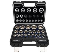 HASKYY Juego de llaves tubulares de 1/2" XZN 21 piezas, 8-36 mm, dentado exterior de 12 cantos, 6 cantos