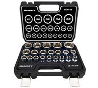 HASKYY Juego de vasos 1/2 pulgada de 12 puntas 8-36 mm - Llaves de vaso profesionales