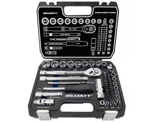 HASKYY Juego Llaves de Vaso Carraca 52 pzs Gear Lock Torx XZN 1/4" 3/8" | Ahorra tiempo con un solo juego para múltiples tipos de tornillos