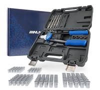 HASKYY Kit profesional de remachadora para tuercas remachables (Rivnut) + 150 tuercas de acero -M5/M6/M8/M10/M12 (30 uds cada medida)