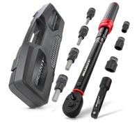 HASKYY Llave dinamométrica 3/8" 20-120 Nm Tuercas planas 10 14 17 mm Bits H5 H6 H7 H8 H10 Torxbits T40 T45 T50 incluye adaptador de extensión para bicicleta eléctrica