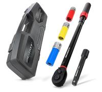 HASKYY Llave dinamométrica de 1/2", 40-220 Nm, insertos suaves SW 17, 19, 21 mm, incluye adaptador de extensión de par de torsión para motocicleta, coche, quad industrial