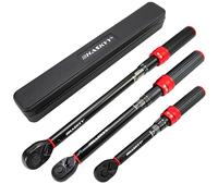 HASKYY Llaves Dinamométrica Set 1/4" 3/8" 1/2" 5-25 Nm 20-120 Nm 40-220 Nm 3 piezas bicicleta moto motor coche industria coche llaves de torsión