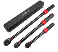 HASKYY Llaves Dinamométrica Set 1/4" 3/8" 1/2" 5-25 Nm 20-120 Nm 65-350 Nm 3 piezas bicicleta moto motor coche industria coche llaves de torsión