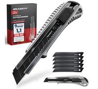 HASKYY Pack 2 Cúteres Profesionales 18mm + 5 Hojas SK5 Premium - Navajas de Seguridad con Auto-Lock