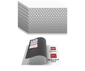 HASKYY Placas de aluminio butilo de 2 mm, alfombra de aislamiento de 2,04 m², 500 x 370 mm, 11 x anti-resonancia adhesiva para aislamiento de automóviles - aislamiento acústico para automóviles