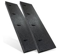 Haskyy Rampa de goma para bordillos, 100 x 250 x 4,5 cm, color negro, paquete de 2, resistente, capacidad de carga de 5 t, duradera, resistente a la intemperie, uso versátil para sillas de ruedas,