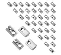 HASLED Tuerca deslizante M8 con bola, 40 piezas en acero al carbono para perfiles aluminio serie 40 - Ideal construcción, carpintería y estructuras industriales