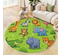 HASLEFND Alfombras Redonda Animales fantásticos,Alfombra Habitación Lavable Antideslizante Muy Suave para Cama Infantil Lavable Bebe Niña Niño De Juego Flores de Lavanda y Mariposas (Púrpura)